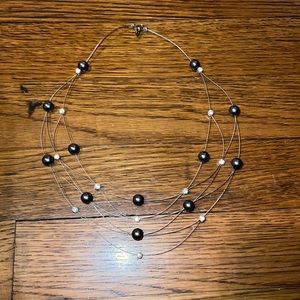 90s 2000 vintage millennial y2k Pearl rhinestone necklace